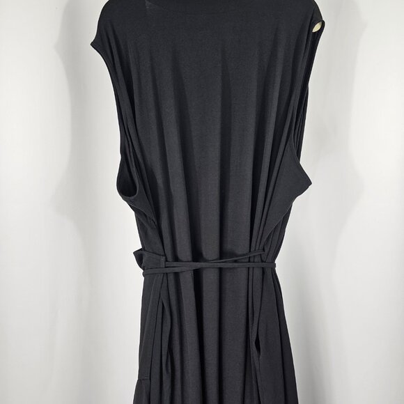 Universal Standard Black Tiered Ruffle Sleeveless Jersey Wrap Dress Size 6X NWT - Picture 9 of 12